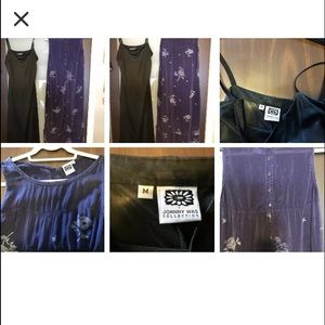 Johnny Was Silk dress/sheath, 2 pc navy, size med